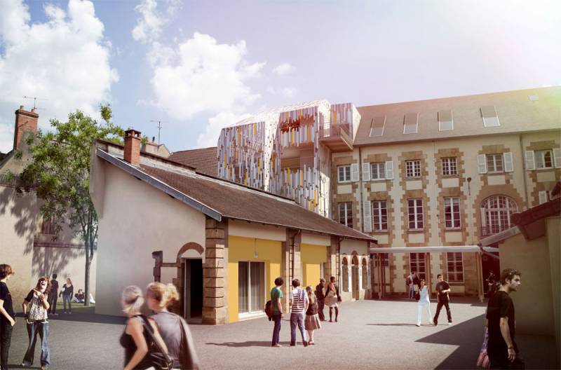 Rénovation complète d'un ancien lycée et d'un hôtel pour faire des économies d'énergie à Moulins